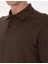 Erkek Koyu Kahverengi Slim Fit Kıvrılmaz Polo Yaka Basic Pike Sweatshirt 50314048-VR084 6