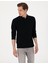 Erkek Siyah Slim Fit Kıvrılmaz Polo Yaka Basic Pike Sweatshirt 50314048-VR046 3