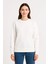 Üç Iplik Düz Bisiklet Yaka Sweatshirt - Beyaz 2