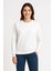 Üç Iplik Düz Bisiklet Yaka Sweatshirt - Beyaz 3