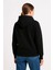 Üç Iplik Kapüşonlu Kanguru Çepli Sweatshirt Hoodie - Siyah 2
