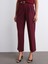72178 Kemerli Cep Kapaklı Yüksek Bel Pantolon-Bordo 5