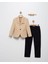 Erkek Çocuk Keten Spor Blazer Ceket, Pantolon ve Papyon Erkek Çocuk Takım Elbisesi - 4414 5