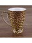 300 ml Moda Seramik Kahve Kupa Doğal Porselen Handgrip Süt Leopar Kahvaltı Çay Bardağı Ofis Kahve Fincanı Su Şişesi | Kupalar (Sarı) (Yurt Dışından) 5