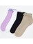Miss Lana Kadın Bambu Çorap (4 Çift) Renkli Fırfırlı Patik Kadın Çorap 7