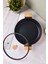 Cookwood Black Indüksiyon Tabanlı Ahşap Kulplu Kapaklı Seramik Basık Tencere 24 cm 3