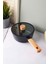 Cookwood Black Indüksiyon Tabanlı Ahşap Saplı Kapaklı Seramik Tencere 18 cm 1