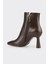 Kahve Deri Kadın Topuklu Bot 3
