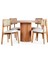 Aspendos Iskandinav Natural Ahşap Masa Sandalye Takımı 90X90 3