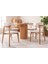 Boho Iskandinav Natural Ahşap Masa Sandalye Takımı 90X90 2