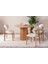 Boho Iskandinav Natural Ahşap Masa Sandalye Takımı 90X90 4