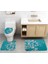 4 Adet Kiraz Çiçekleri Baskı Kumaş Duş Perdeleri Banyo Perdesi Set Çiçek Anti Skid Halı Halı Tuvalet Kapağı Kapak Banyo Mat Setleri | Duş Perdeleri (Yurt Dışından) 3