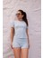 Kadın Açık Mavi Şort Takım MSC4021 1