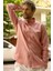 Erkek %100 Keten Toz Pembe Blush Düğmeli Yaka Modern Fit Cepsiz Gömlek 4
