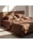 Soho 200 Tc Pamuk Perkal King Size Nevresim Kahverengi 2