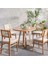 Posedion Natural Ahşap Masa Sandalye Takımı 110X110 4