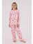 Kız Çocuk Uzun Kol Pijama Takım Açık Pembe 1