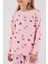 Kız Çocuk Uzun Kol Pijama Takım Açık Pembe 2
