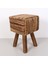 Mylamp Abaka Kare Puf & Stools-Doğal Teak Gövde 33X44X50 cm 1