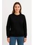 Üç Iplik Düz Bisiklet Yaka Sweatshirt - Siyah 3