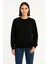 Üç Iplik Düz Bisiklet Yaka Sweatshirt - Siyah 4