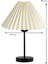 Liora Metal Ayaklı Pileli Krem Kumaş Komidin Başı Abajur 3