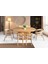 Nordik Iskandinav Natural Ahşap Masa Sandalye Takımı 90X160 2