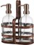 Rame Eskitme Metal Standlı Retro 2 Li Sıvı Sabunluk 500 ml 4