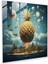 Rüya Adası Ananas Cam Tablo - Modern Sanat Rüya Gibi Ananas 1
