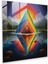 Pink Floyd Gökkuşağı Prizması Cam Tablo - Duvar Dekorasyonu Prism Gökkuşağı Renkli Işık 1
