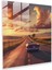 Retro Araba Macerası Cam Tablo - Günbatımı Gökyüzü Ev Dekorasyonu Gezgin Ruh 1