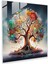 Dijital Hayat Ağacı Cam Tablo - Canlı Renkler ve Kolaj ile Cam Sanat 1