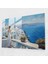 Santorini Cam Tablo Sanatı - Modern Manzara Resmi - Güneşli Güzellik Modern Yağlı Boya Resmi 1