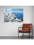 Santorini Cam Tablo Sanatı - Modern Manzara Resmi - Güneşli Güzellik Modern Yağlı Boya Resmi 2