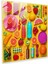 Görsel Sanat Kanvas Tablo: Yiyecek Füzyonu - Still Life Pop Art Kolajı Cam Tablo 1