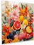 Tropikal Cam Tablo - Renkli Meyve ve Çiçek Birleşiminin Kolaj Sanatı - Tropikal Renkli Meyve ve Çiçek Birleşimi Modern Sanat Canlı Desenler 1