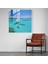 Turkuaz Serenad Cam Tablo - Yelkenli Cam Tablo Duvar Dekorasyonu Kristal Berraklığında Turkuaz Deniz 2