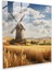 Altın Buğday Rüzgar Değirmeni Cam Tablo - Rustik Cam Duvar Sanatı Cam Sanat Rüzgarda Savrulan 1