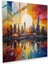 Şafak Cam Tablo - Soyut Şehir Manzarası - Şafak Cam Sanatı Enerjik Cam Tablo 1