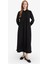 Gömlek Yaka Uzun Kollu Maxi Siyah Kadın Elbise F0350AX/BK81 2