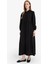 Gömlek Yaka Uzun Kollu Maxi Siyah Kadın Elbise F0350AX/BK81 3