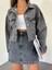 Çift Cepli Yıkamalı Crop Denim Ceket 2
