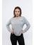 Kadın Gri Renk Papatya Baskılı Uzun Kollu Tshırt 1