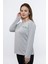 Kadın Gri Renk Papatya Baskılı Uzun Kollu Tshırt 2