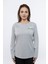 Kadın Gri Renk Papatya Baskılı Uzun Kollu Tshırt 3