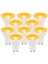 -121/B.AA 10’lu 7W GU10 LED Çanak Ampul Seti Amber Renk Mercekli 540LM Yüksek Verimli Aydınlatma 1
