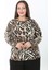 Kadın Desenli Likralı Yünlü Viskon Bluz 2