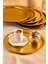 Goldın Mat Gold Metal 6’lı 23X23 Kahve Yuvarlak Servis Sunum Tepsisi 2