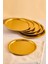 Goldın Mat Gold Metal 6’lı 23X23 Kahve Yuvarlak Servis Sunum Tepsisi 3
