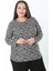 Kadın Desenli Likralı Yünlü Viskon Bluz 1